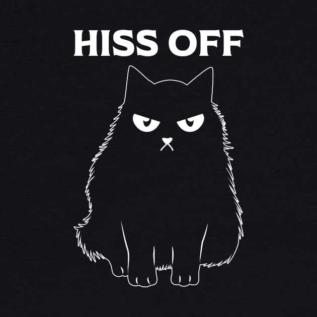 Black Cat Hiss Off For Men Women Meow Cat Gifts by KRMOSH